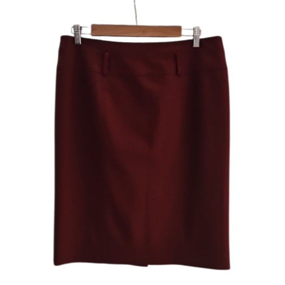 Worth New York Wool Pencil Skirt Women’s 10 Burgundy Red Quiet Luxury Career